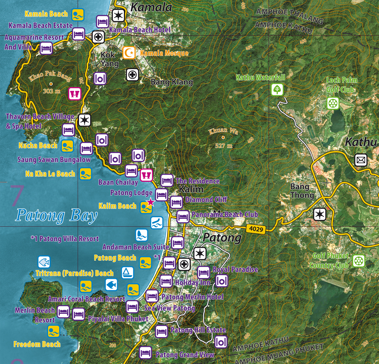 Karte: Entwicklung einer touristischen Satellitenbildkarte von Phuket