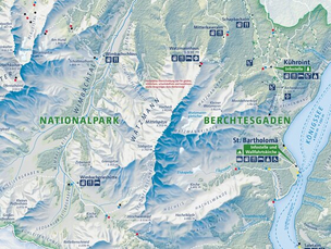 Kartenausschnitt: Entwicklung einer Karte für den Nationalpark Berchtesgaden