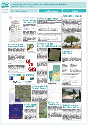 Poster: Entwicklung einer touristischen Satellitenbildkarte von Kamerun Poster: Entwicklung einer touristischen Satellitenbildkarte von Kamerun