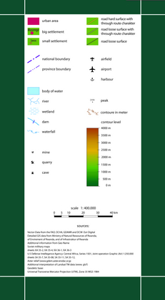 Legende: Topographische Übersichtskarte der Region Lake Kivu