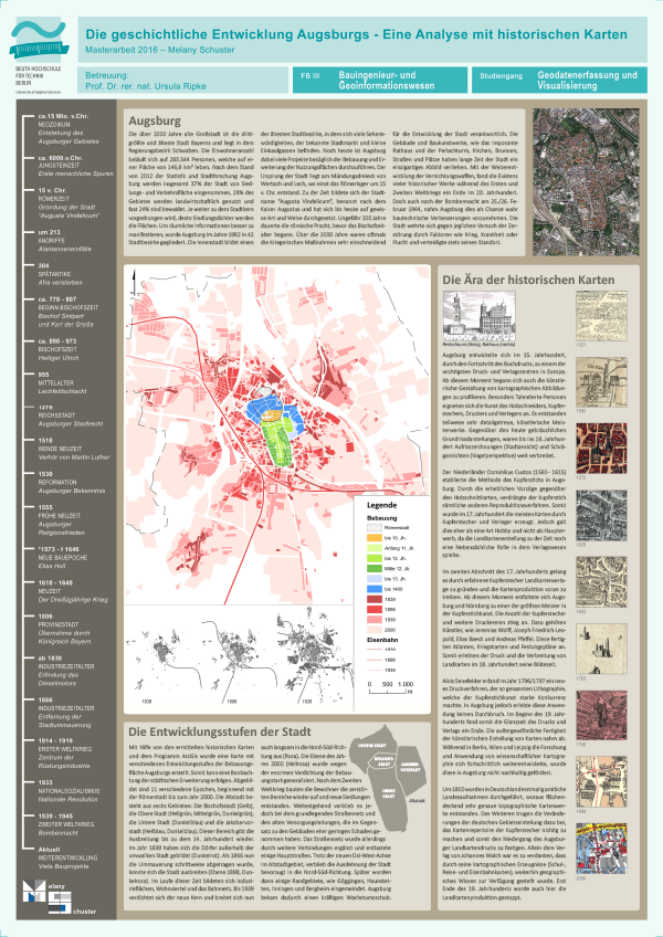 Poster: Die geschichtliche Entwicklung Augsburgs – Eine Analyse mit historischen Karten