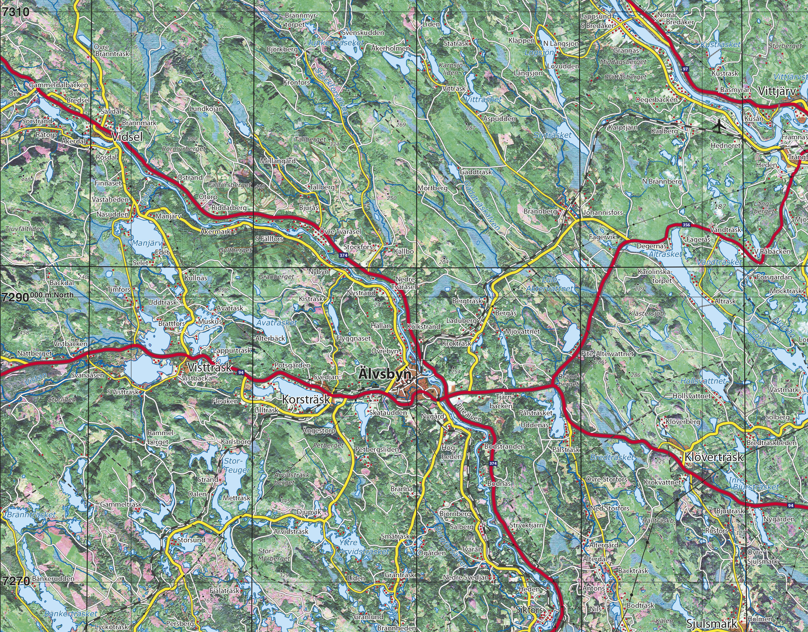 Karte: Konzeption und Bearbeitung einer Satellitenbildkarte von Schweden