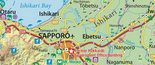 Hokkaido Tourist Map (J. Siems 2018, unveröff. Bachelorarbeit an der Beuth HS, FB III)