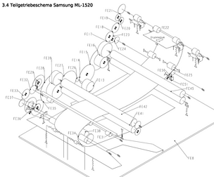 Getriebeplan vom Laserdrucker Samsung ML-1520