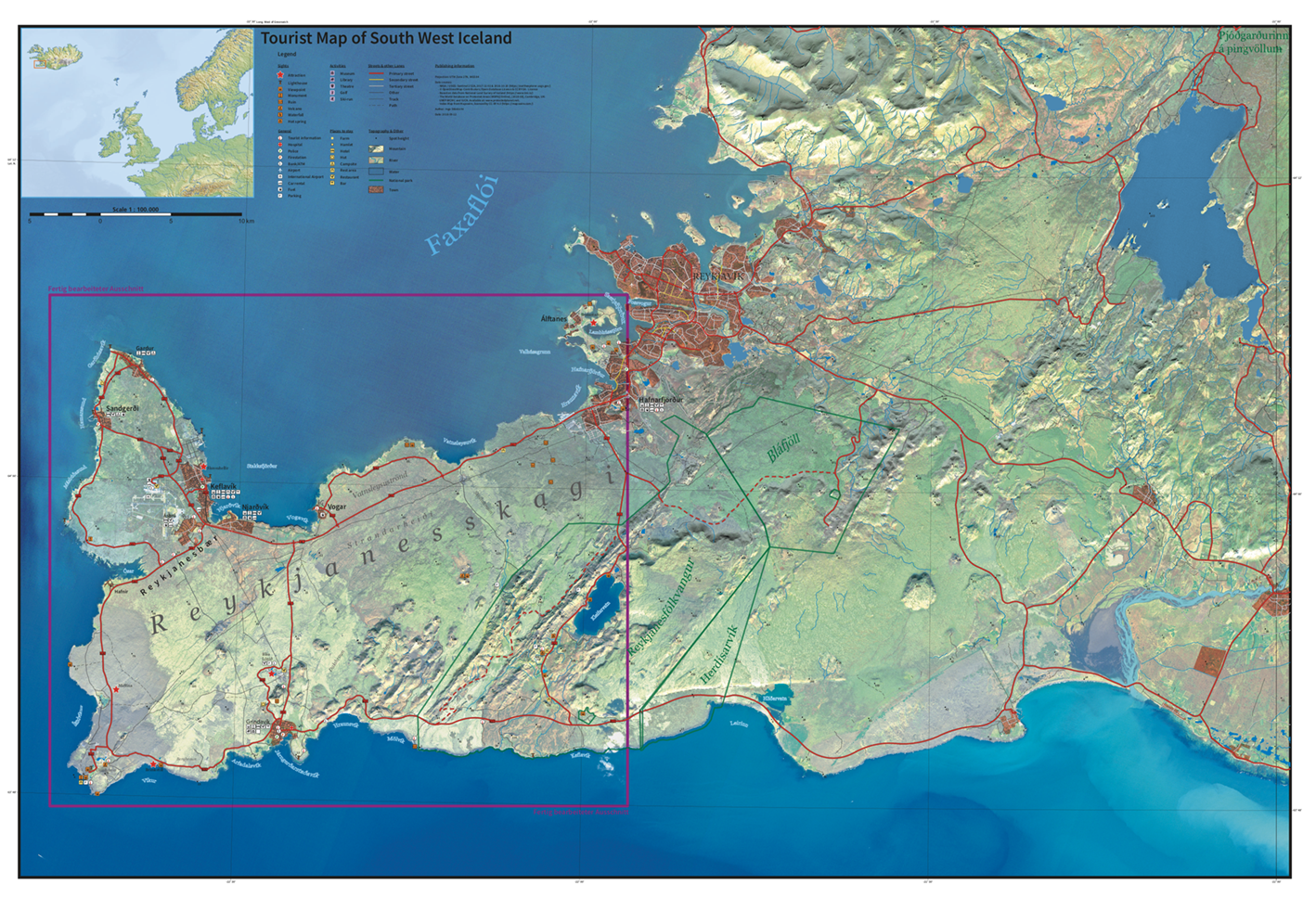 Karte: Konzept für die Erstellung einer touristischen Karte von Island
