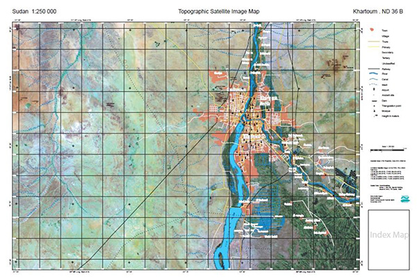 Karte: Entwicklung einer Satellitenbildkarte von Khartoum/Sudan