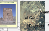 Screenshot of a map section with satellite image and foto Screenshot of a map section with satellite image and foto