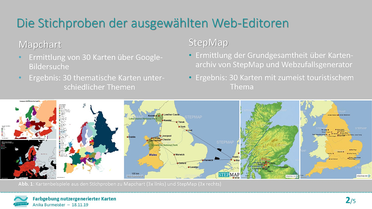 Präsentation: Farbgebung nutzergenerierter Karten – Eine Untersuchung zur Qualität der Farbanwendung im Bereich Webmapping 2.0 am Beispiel von zwei ausgewählten Web-Editoren