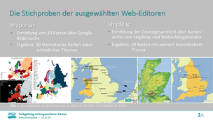 Präsentation: Farbgebung nutzergenerierter Karten – Eine Untersuchung zur Qualität der Farbanwendung im Bereich Webmapping 2.0 am Beispiel von zwei ausgewählten Web-Editoren