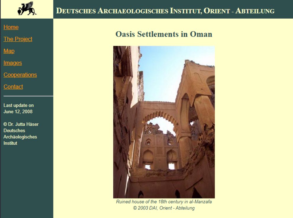 Home page of the original website