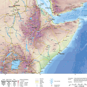 Kartenausschnitt North-Eastern Africa 1 : 10 000 000, physical