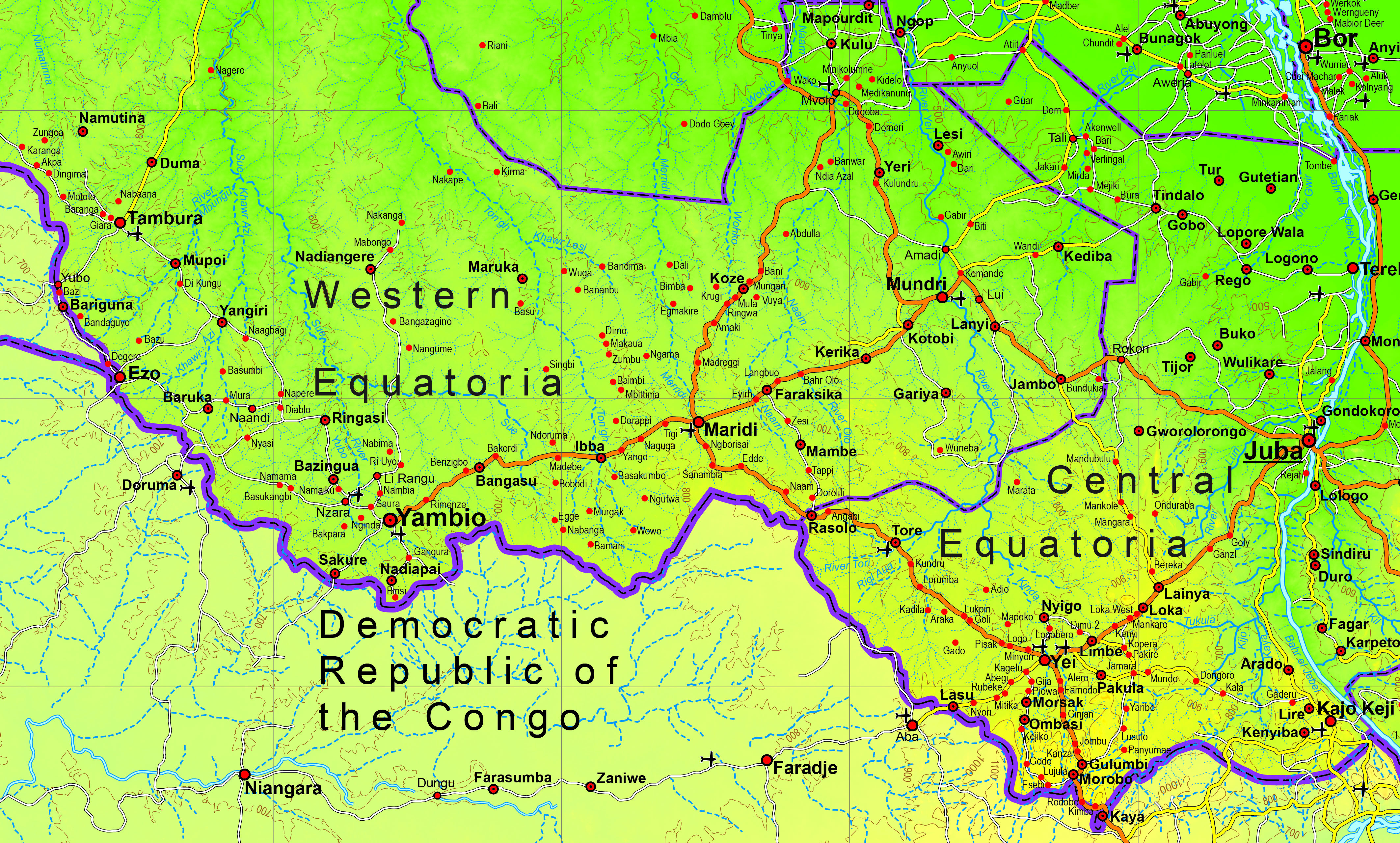 Karte: Entwicklung einer Karte für das Staatsgebiet des Südsudans